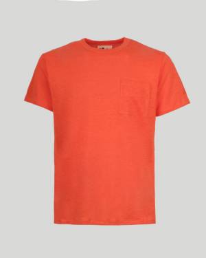 Ecstasea-linen T-shirt With Front Pocket